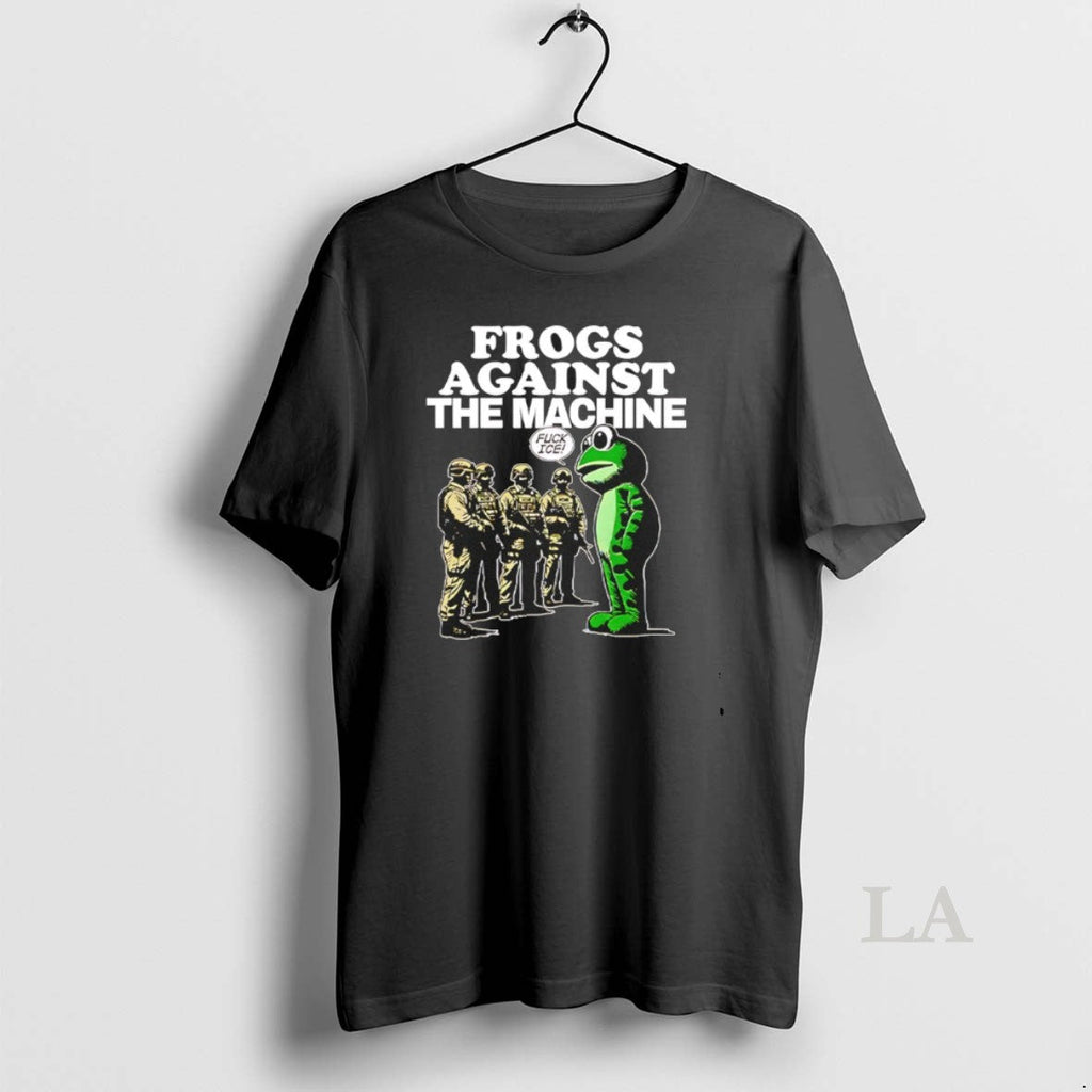 Original Portland Frogs Against The Machine Fck Ice - Adult & Kids T-Shirts, Sweatshirts & Hoodies apparel design preview 1