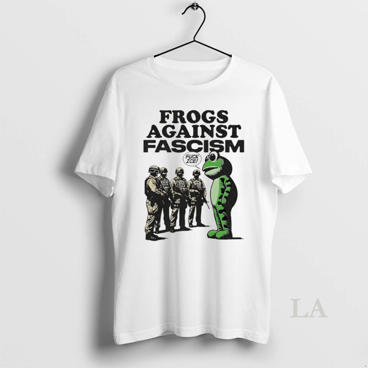 Original Portland Frog Against Fascism Fuck Ice - Adult & Kids T-Shirts, Sweatshirts & Hoodies apparel design preview 1