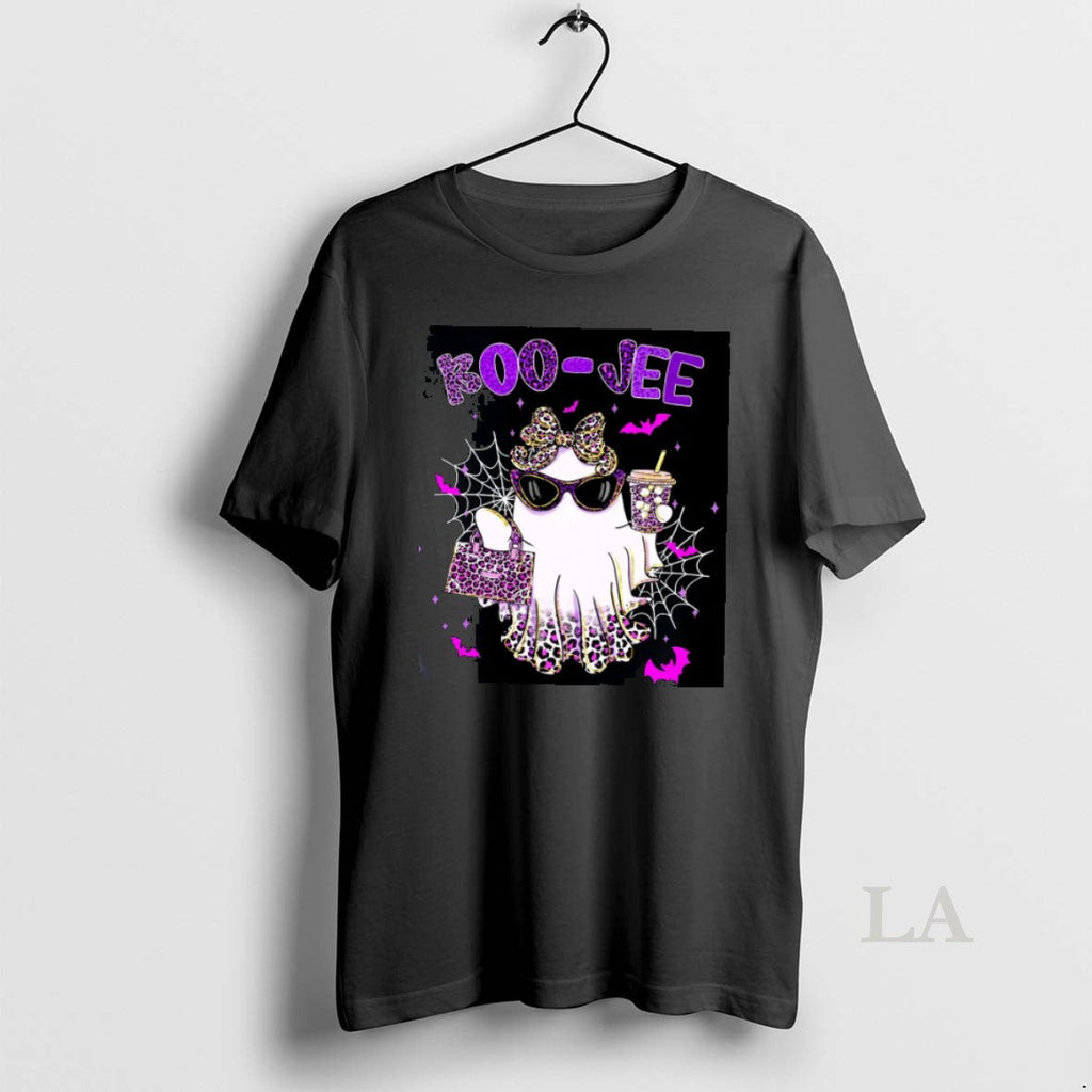 Original Preppy Leopard Ghost Boo Jee Pink Halloween - Adult & Kids T-Shirts, Sweatshirts & Hoodies apparel design preview 1