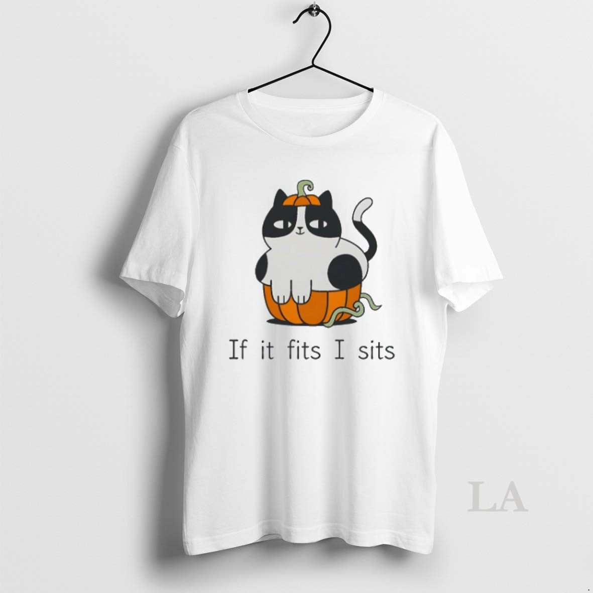 Original Pumpkin Cat If It Fits I Sits Halloween - Adult & Kids T-Shirts, Sweatshirts & Hoodies apparel design preview 1