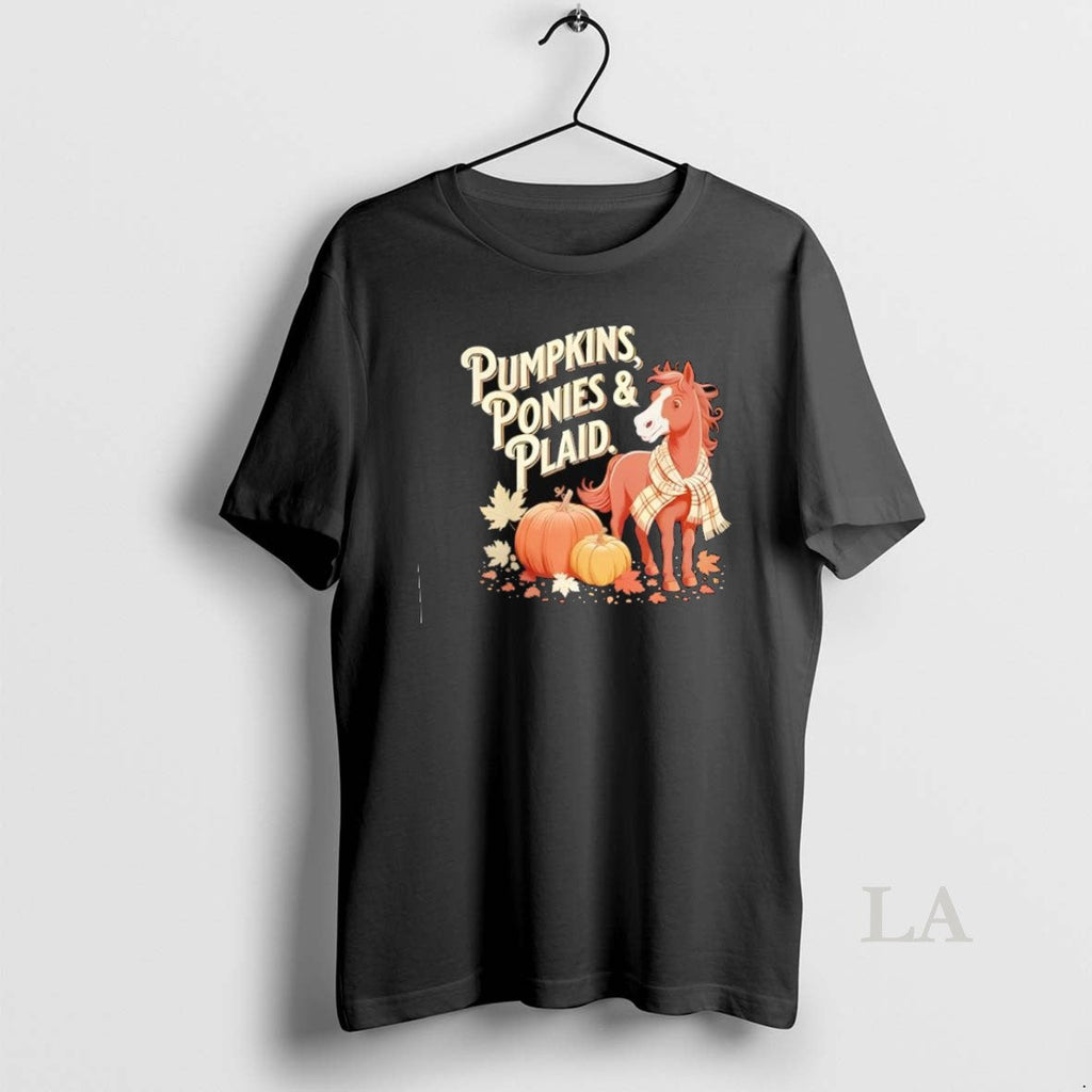 Original Pumpkins Ponies Plaid Halloween - Adult & Kids T-Shirts, Sweatshirts & Hoodies apparel design preview 1