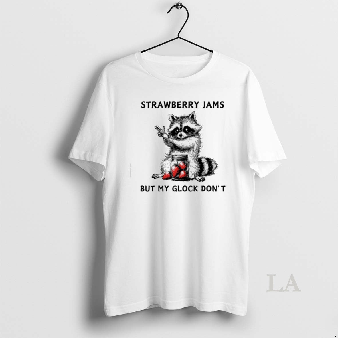 Original Racccoon Strawberry Jams But My Gloock Dont - Adult & Kids T-Shirts, Sweatshirts & Hoodies apparel design preview 1