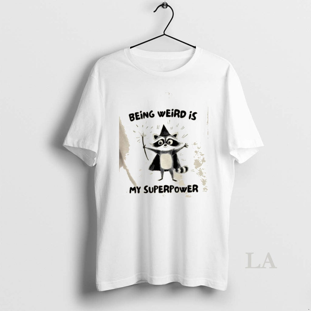 Original Raccoon Wizard Being Weird Is My Superpower - Adult & Kids T-Shirts, Sweatshirts & Hoodies apparel design preview 1