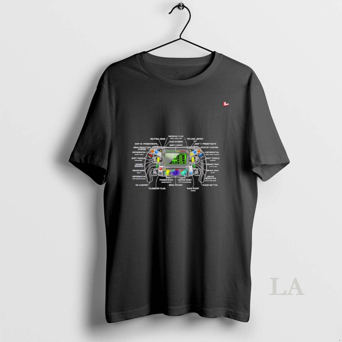 Original Race Car Steering Wheel Explained - Adult & Kids T-Shirts, Sweatshirts & Hoodies apparel design preview 1