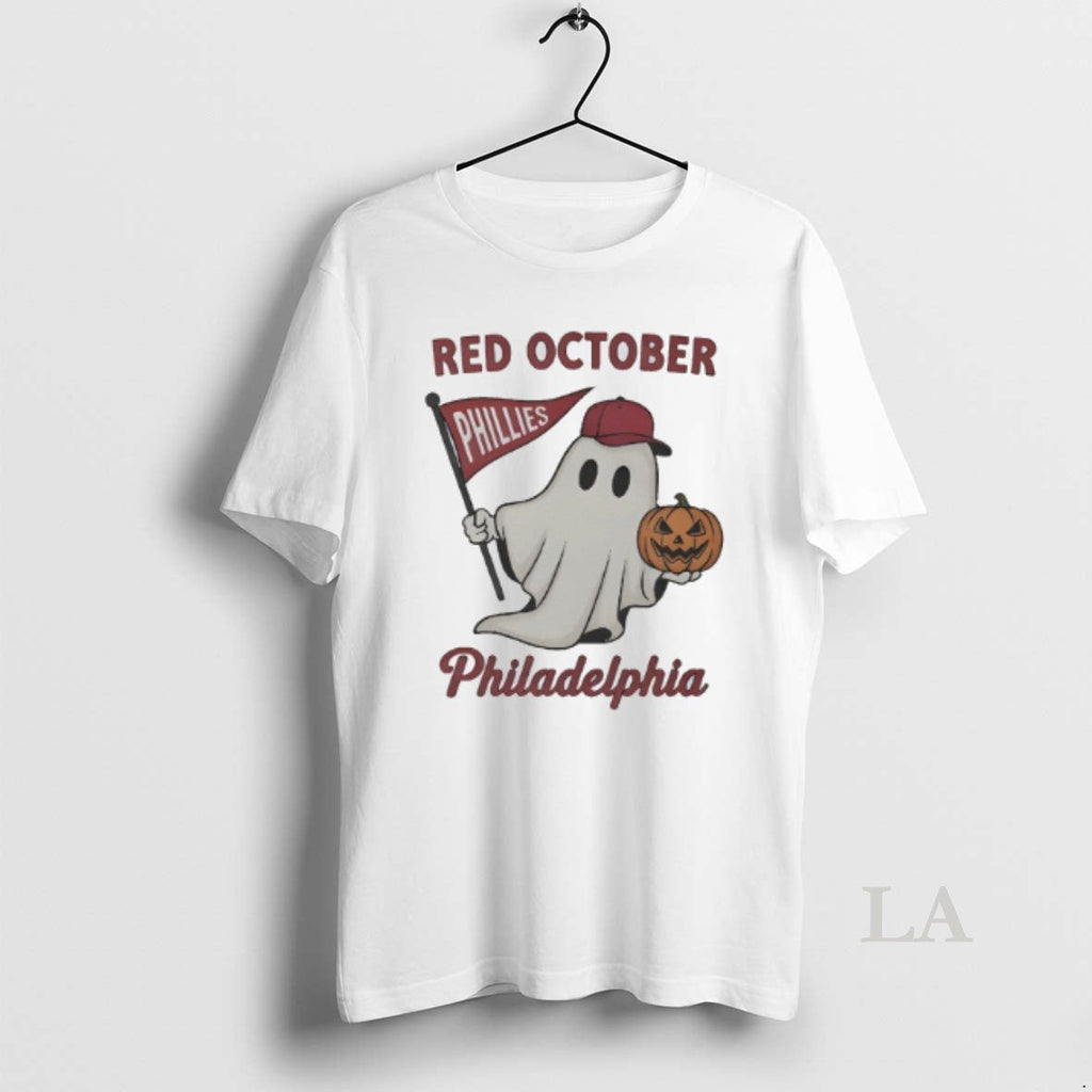 Original Red October Philadelphia Phillies Ghost - Adult & Kids T-Shirts, Sweatshirts & Hoodies apparel design preview 1