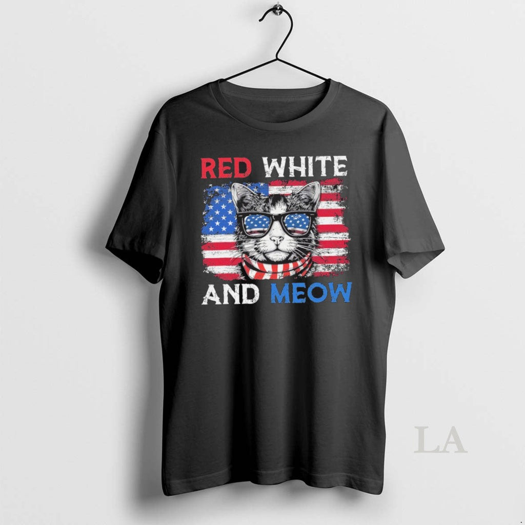 Original Red White Cats Vintage And Meow - Adult & Kids T-Shirts, Sweatshirts & Hoodies apparel design preview 1