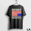 Original Resist Democracy Depends On It Us Flag - Adult & Kids T-Shirts, Sweatshirts & Hoodies apparel design preview 1