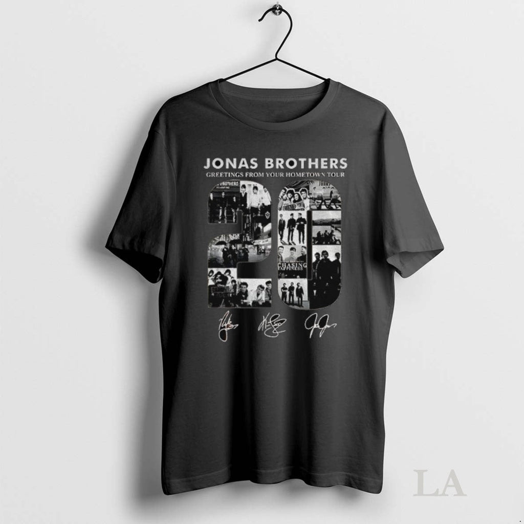 Original Retro Jonas Brothers Tour Greetings From - Adult & Kids T-Shirts, Sweatshirts & Hoodies apparel design preview 1