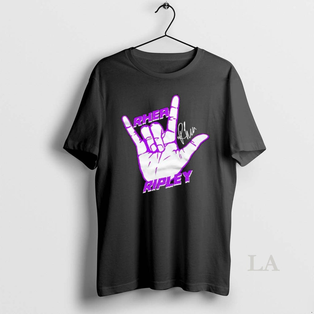 Original Rhea Ripley Signature Rock On Hand - Adult & Kids T-Shirts, Sweatshirts & Hoodies apparel design preview 1