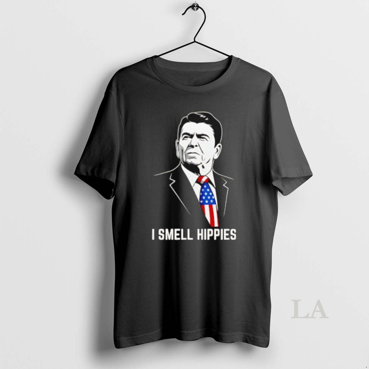 Original Ronald Reagan I Smell Hippies - Adult & Kids T-Shirts, Sweatshirts & Hoodies apparel design preview 1