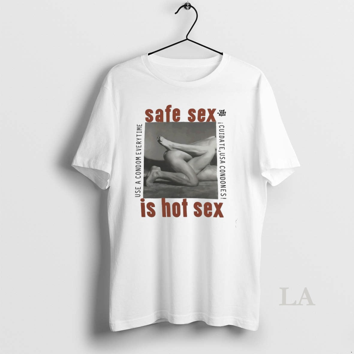 Original Safe Sex Is Hot 1990 Steven Meisel Aids - Adult & Kids T-Shirts, Sweatshirts & Hoodies apparel design preview 1