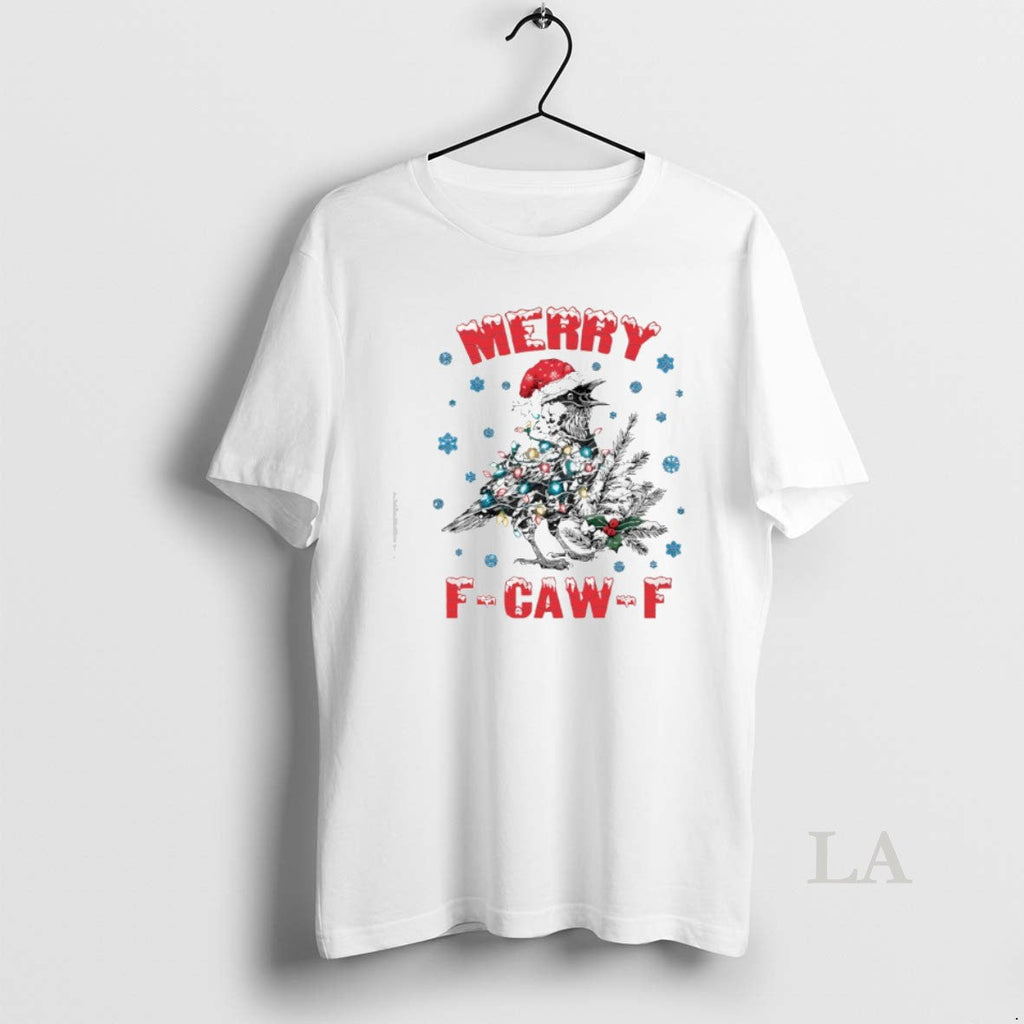 Original Santa Crow Merry F Caw - Adult & Kids T-Shirts, Sweatshirts & Hoodies apparel design preview 1