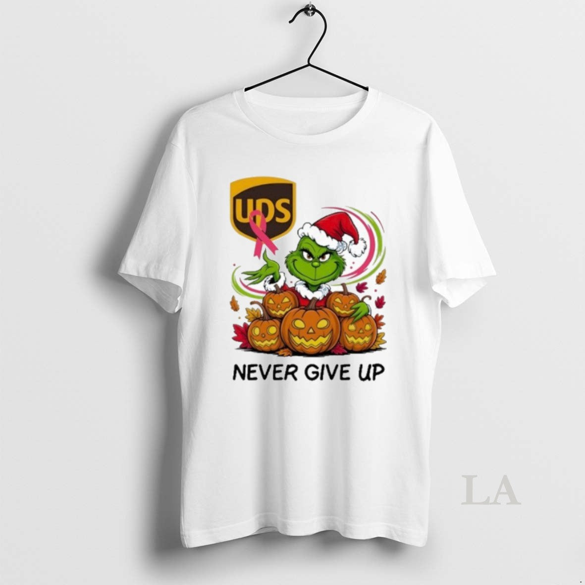 Original Santa Grinch Never Give Up Ups Logo - Adult & Kids T-Shirts, Sweatshirts & Hoodies apparel design preview 1