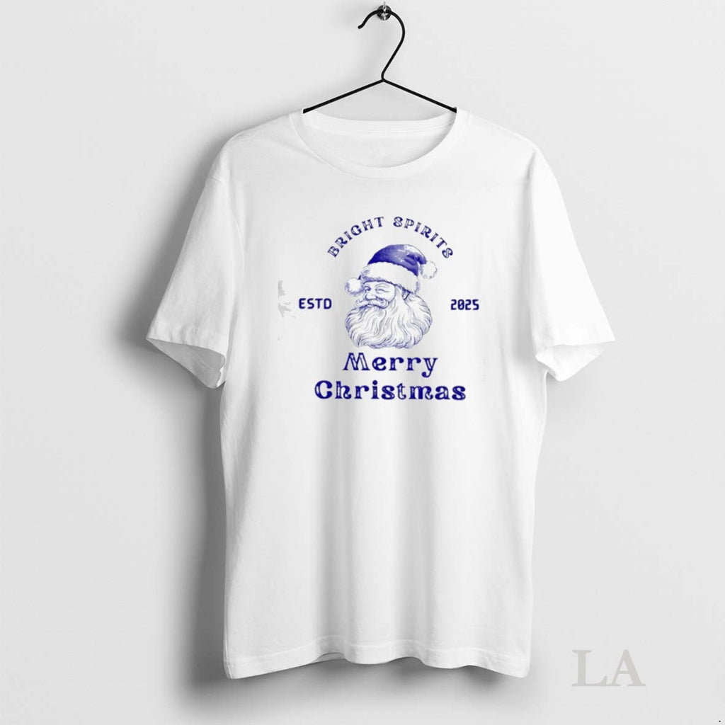 Original Santa Bright Spirits Merry Christmas Estd - Adult & Kids T-Shirts, Sweatshirts & Hoodies apparel design preview 1