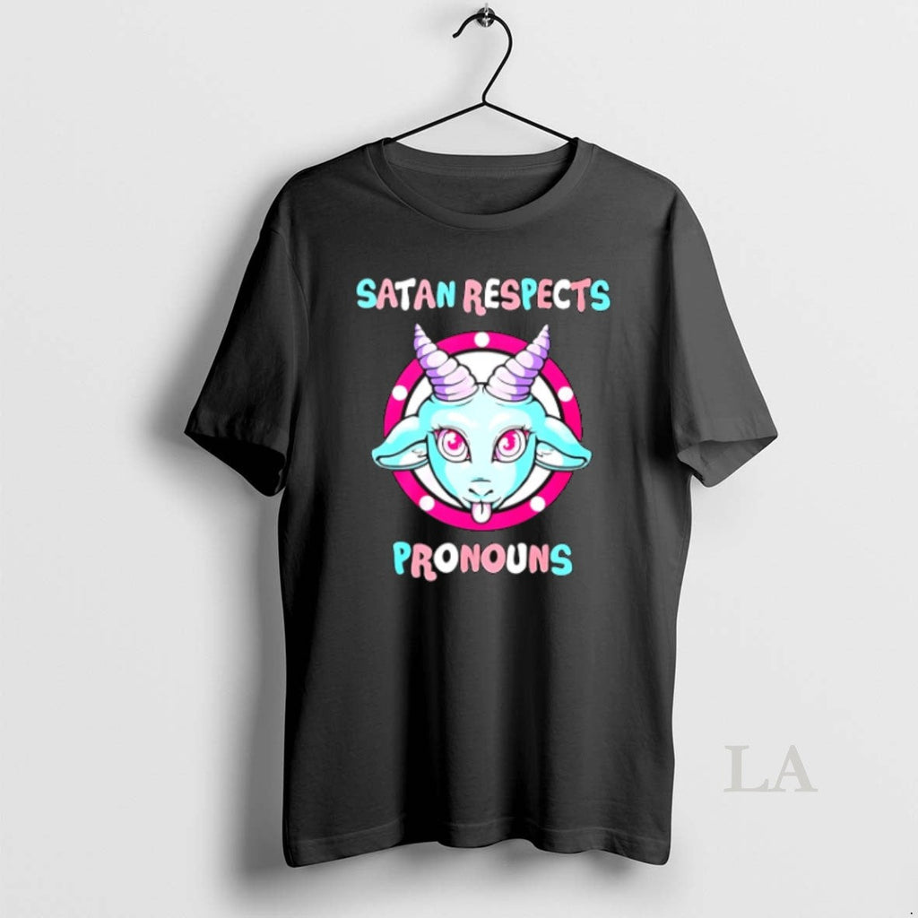 Original Satan Respects Pronouns Goat - Adult & Kids T-Shirts, Sweatshirts & Hoodies apparel design preview 1