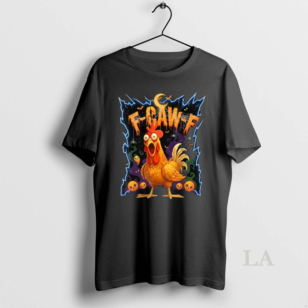 Original Scared Chicken F Caw Halloween - Adult & Kids T-Shirts, Sweatshirts & Hoodies apparel design preview 1