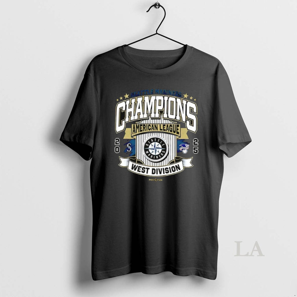 Original Seattle Mariners 2025 Al West Division - Adult & Kids T-Shirts, Sweatshirts & Hoodies apparel design preview 1