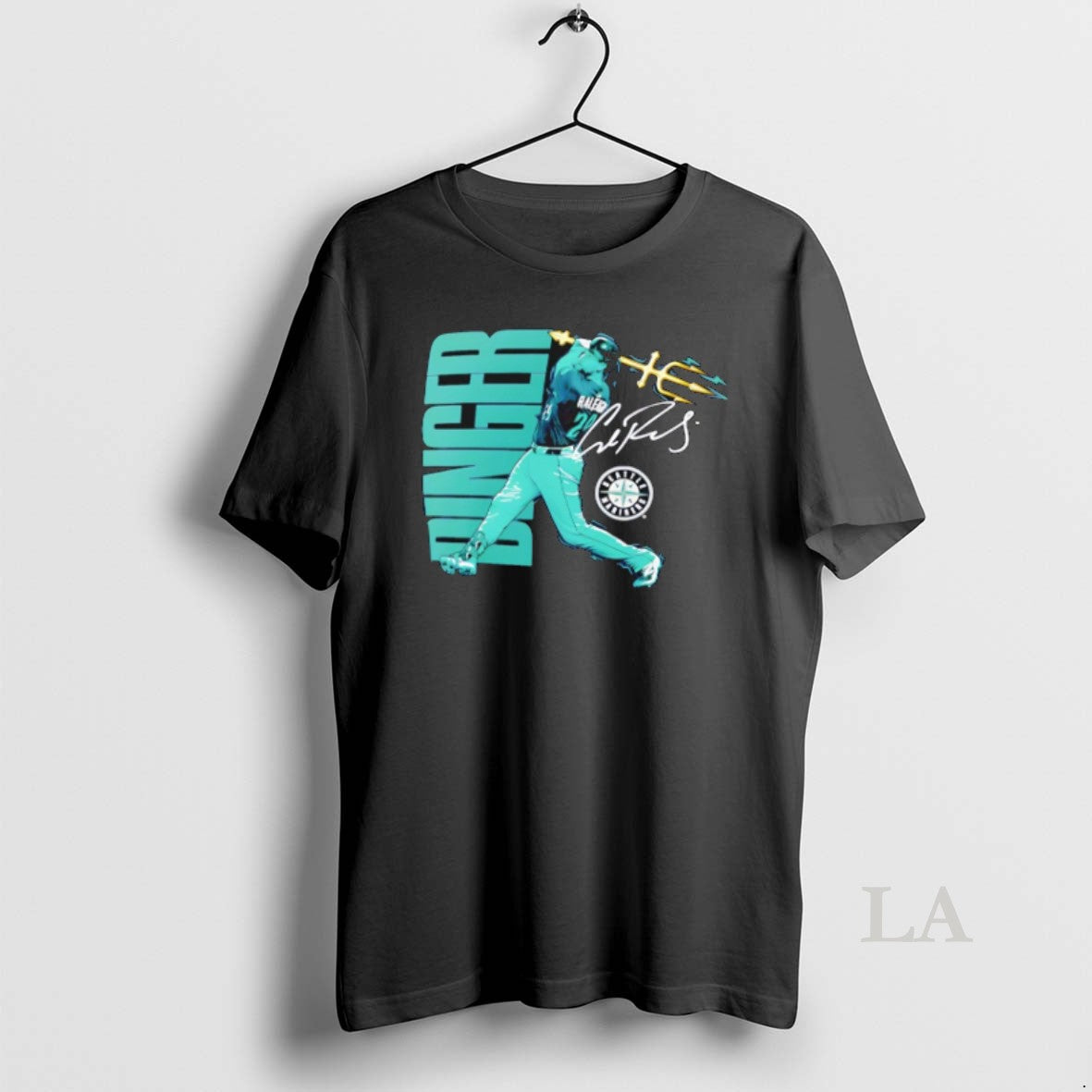 Original Seattle Mariners Cal Raleigh Trident Swing - Adult & Kids T-Shirts, Sweatshirts & Hoodies apparel design preview 1