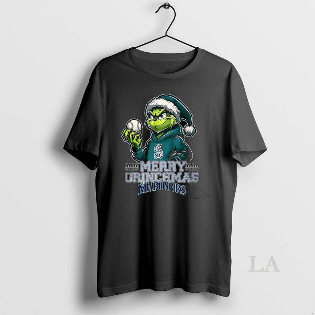 Original Seattle Mariners Merry Grinchmas Christmas - Adult & Kids T-Shirts, Sweatshirts & Hoodies apparel design preview 1