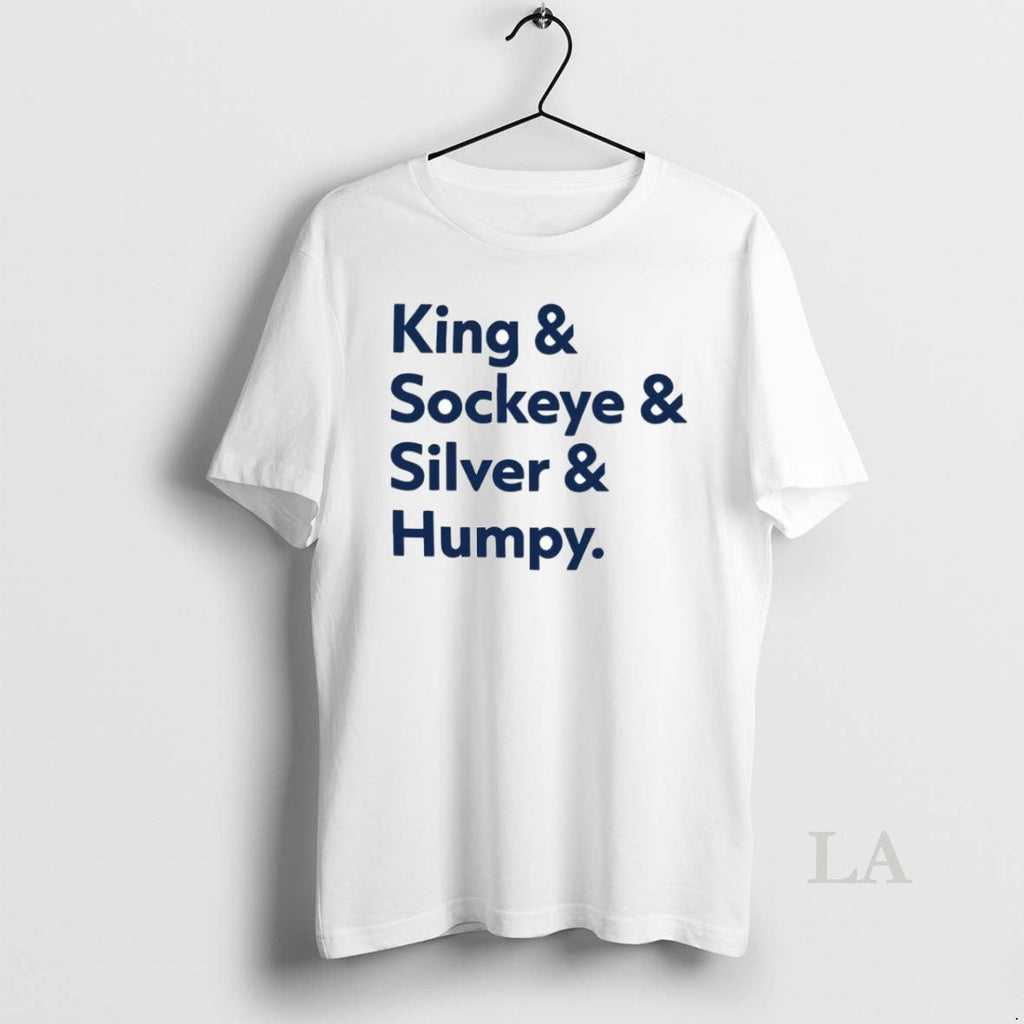 Original Seattle Mariners Salmon Run King And Sockeye - Adult & Kids T-Shirts, Sweatshirts & Hoodies apparel design preview 1