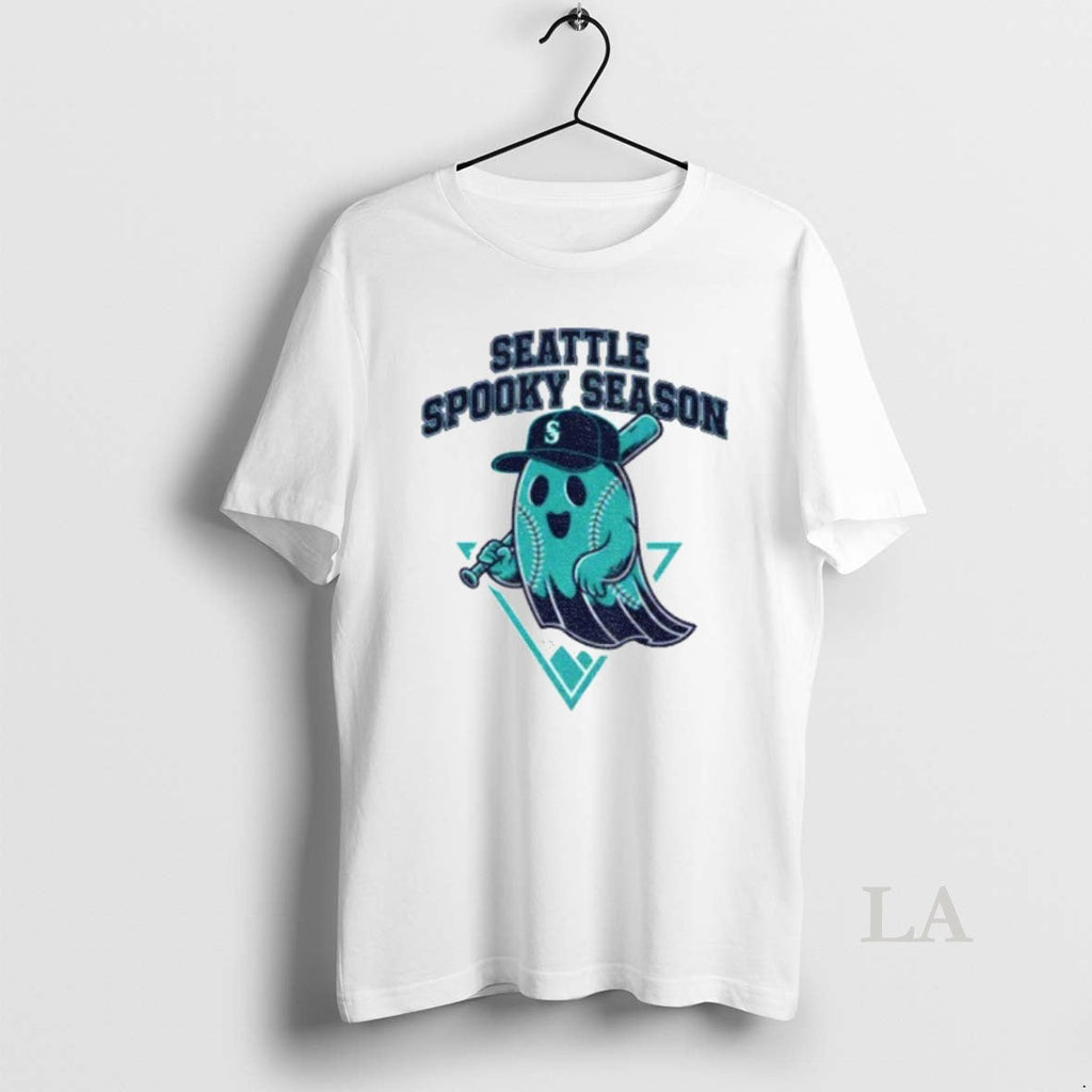 Original Seattle Mariners Spooky Season Ghost - Adult & Kids T-Shirts, Sweatshirts & Hoodies apparel design preview 1