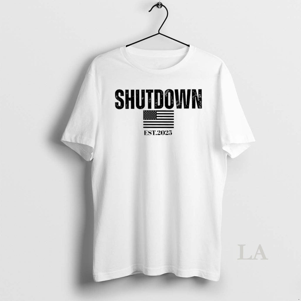 Original Shutdown 2025 American Flag - Adult & Kids T-Shirts, Sweatshirts & Hoodies apparel design preview 1