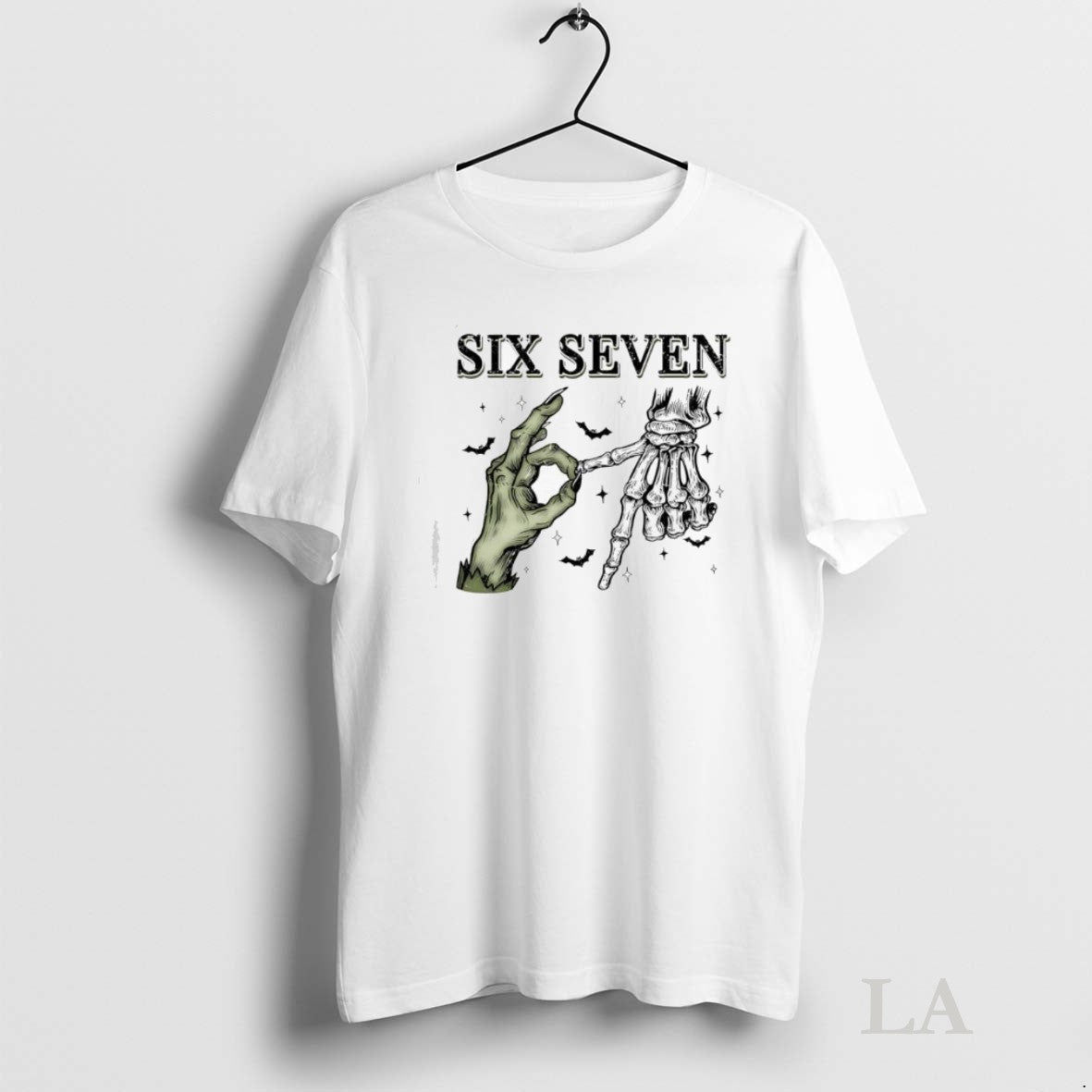 Original Six Seven 6 7 Skeleton Hands Halloween - Adult & Kids T-Shirts, Sweatshirts & Hoodies apparel design preview 1