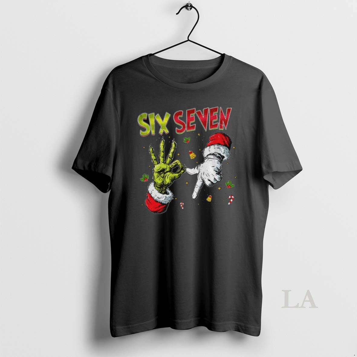 Original Six Seven 6 7 Floral Santa Hat Viral Joke - Adult & Kids T-Shirts, Sweatshirts & Hoodies apparel design preview 1