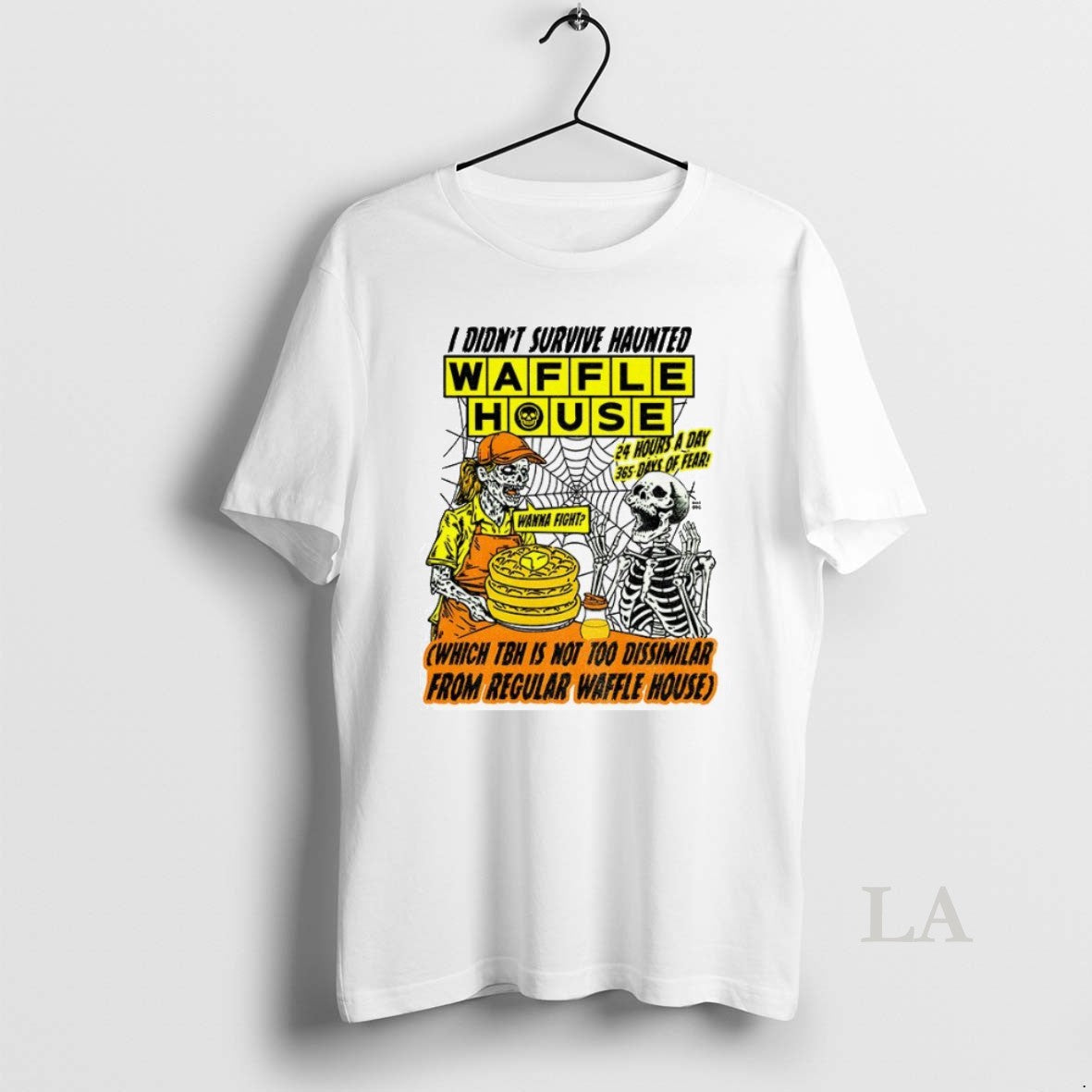 Original Skeleton I Didnt Survive Haunted Waffle - Adult & Kids T-Shirts, Sweatshirts & Hoodies apparel design preview 1