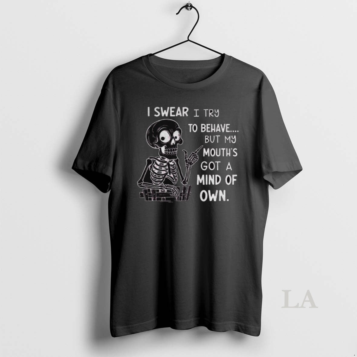 Original Skeleton I Wear Try To Behave But My Mouths - Adult & Kids T-Shirts, Sweatshirts & Hoodies apparel design preview 1