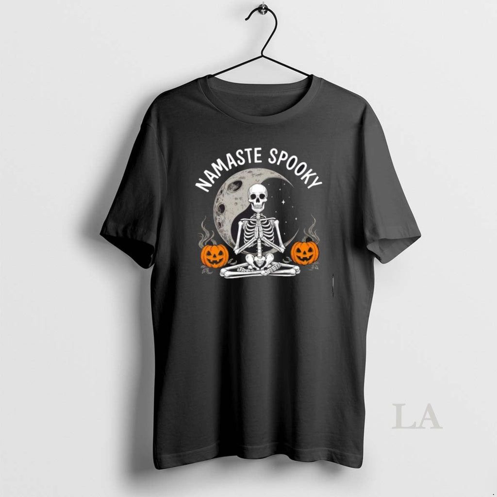 Original Skeleton Namaste Spooky Halloween - Adult & Kids T-Shirts, Sweatshirts & Hoodies apparel design preview 1