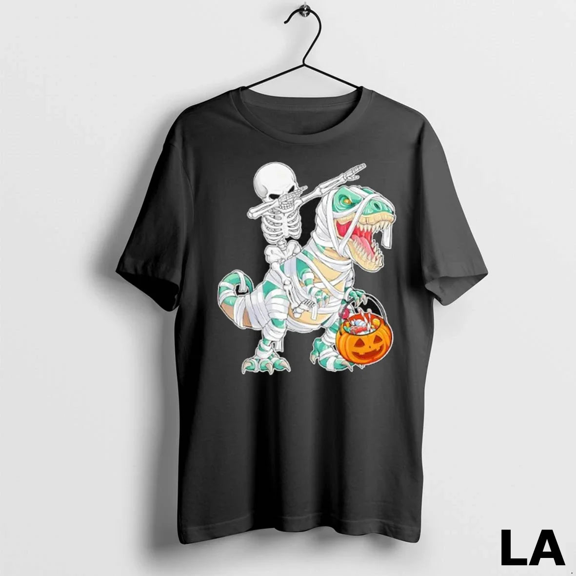 Original Skeleton Riding Dancing Dab Dinosaur Trex - Adult & Kids T-Shirts, Sweatshirts & Hoodies apparel design preview 1