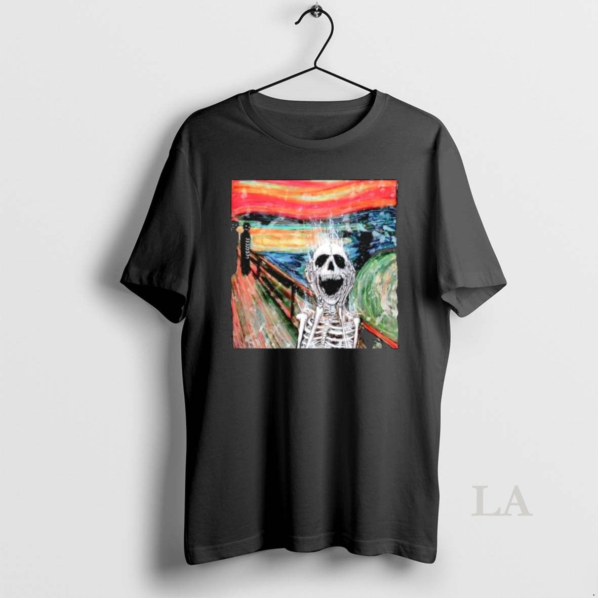 Original Skeleton The Scream Edvard Munchs Famous - Adult & Kids T-Shirts, Sweatshirts & Hoodies apparel design preview 1