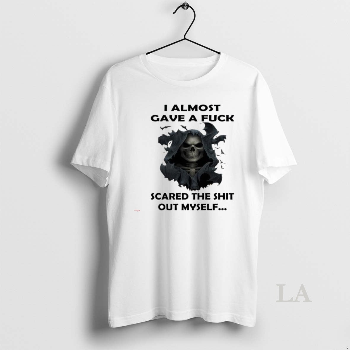 Original Skeleton I Almost Gave A Fuck Scared The - Adult & Kids T-Shirts, Sweatshirts & Hoodies apparel design preview 1