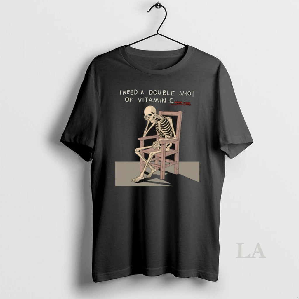 Original Skeleton I Need A Double Shot Of Vitamin C - Adult & Kids T-Shirts, Sweatshirts & Hoodies apparel design preview 1