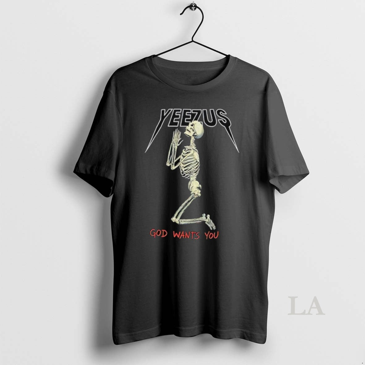 Original Skeleton Pray Yeezus God Wants You - Adult & Kids T-Shirts, Sweatshirts & Hoodies apparel design preview 1
