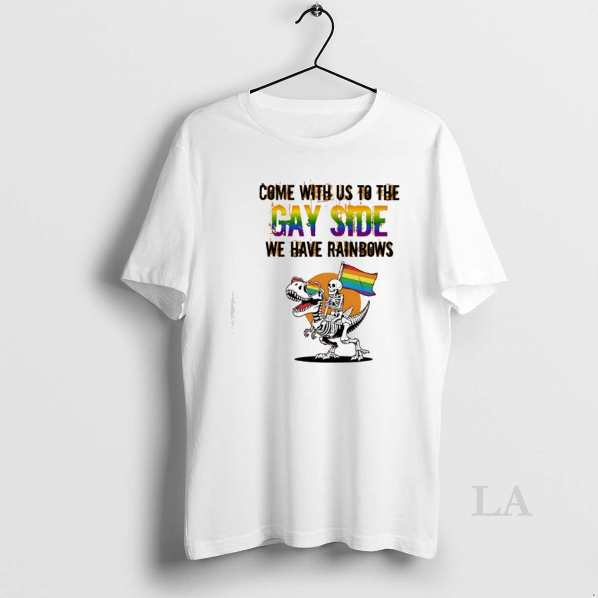 Original Skeleton Riding A Tyrannosaurus Rex Come - Adult & Kids T-Shirts, Sweatshirts & Hoodies apparel design preview 1