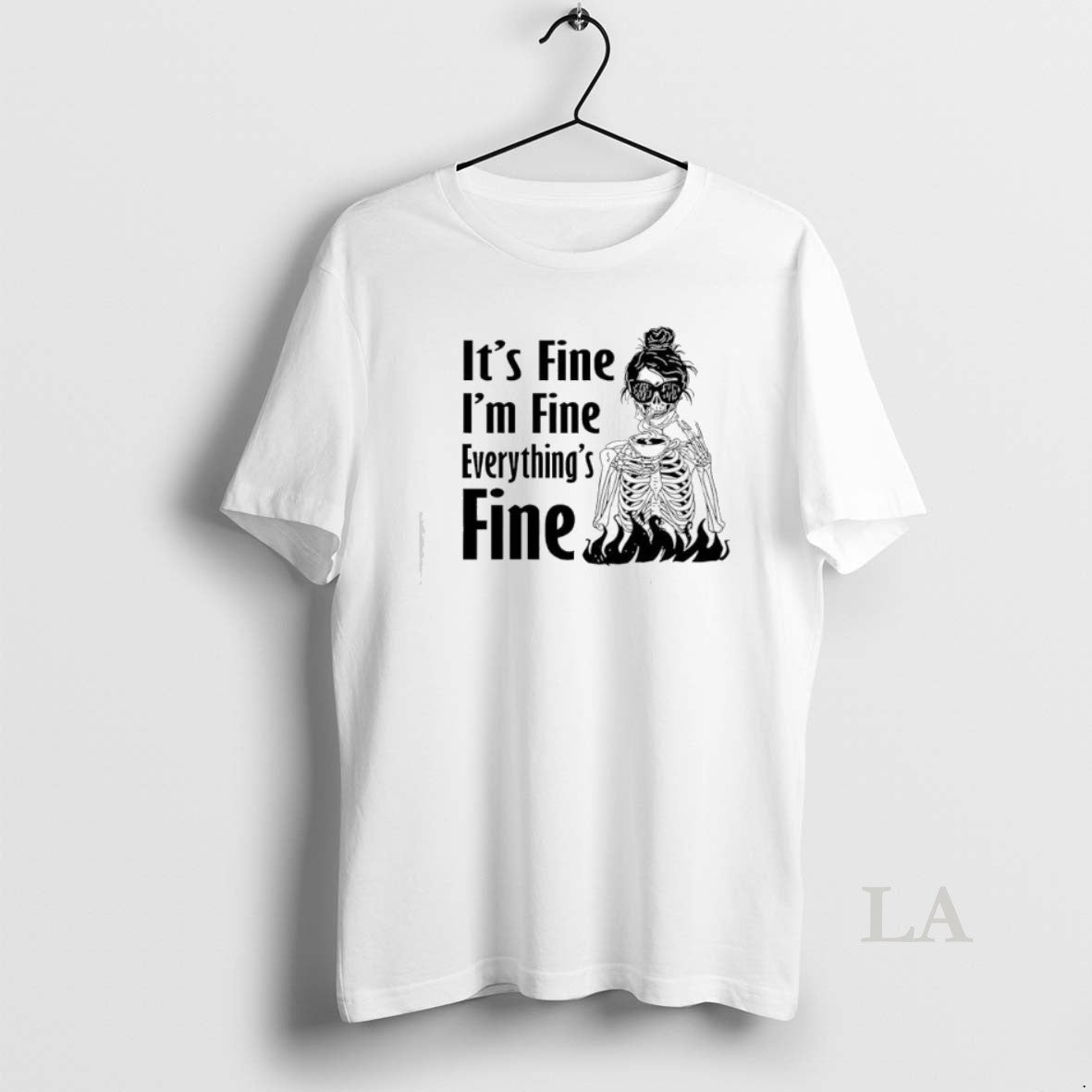 Original Skeleton Woman Its Fine Im Everythings - Adult & Kids T-Shirts, Sweatshirts & Hoodies apparel design preview 1