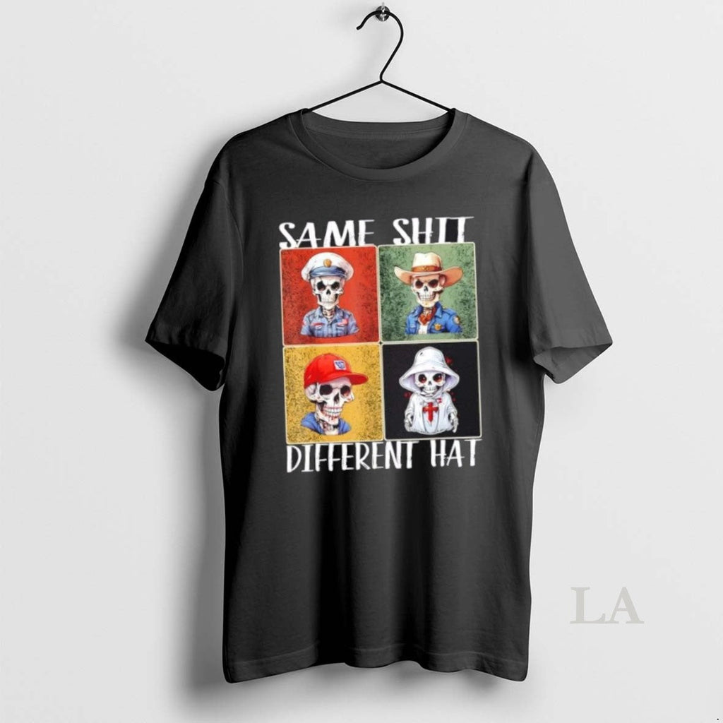 Original Skeletons Same Shit Different Hat - Adult & Kids T-Shirts, Sweatshirts & Hoodies apparel design preview 1