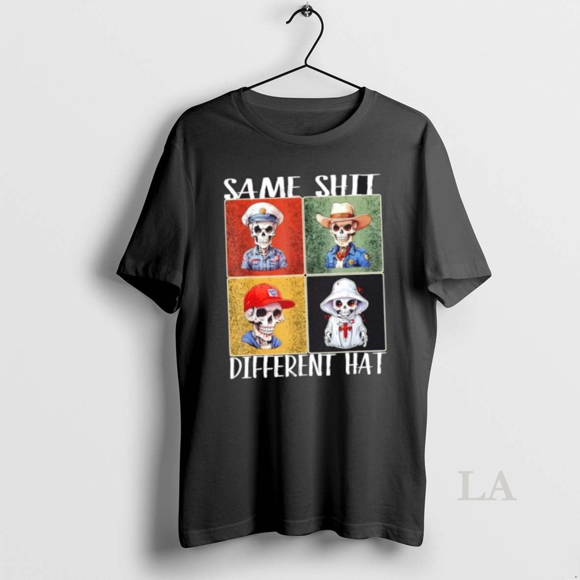 Original Skeletons Same Shit Different Hat - Adult & Kids T-Shirts, Sweatshirts & Hoodies apparel design preview 1