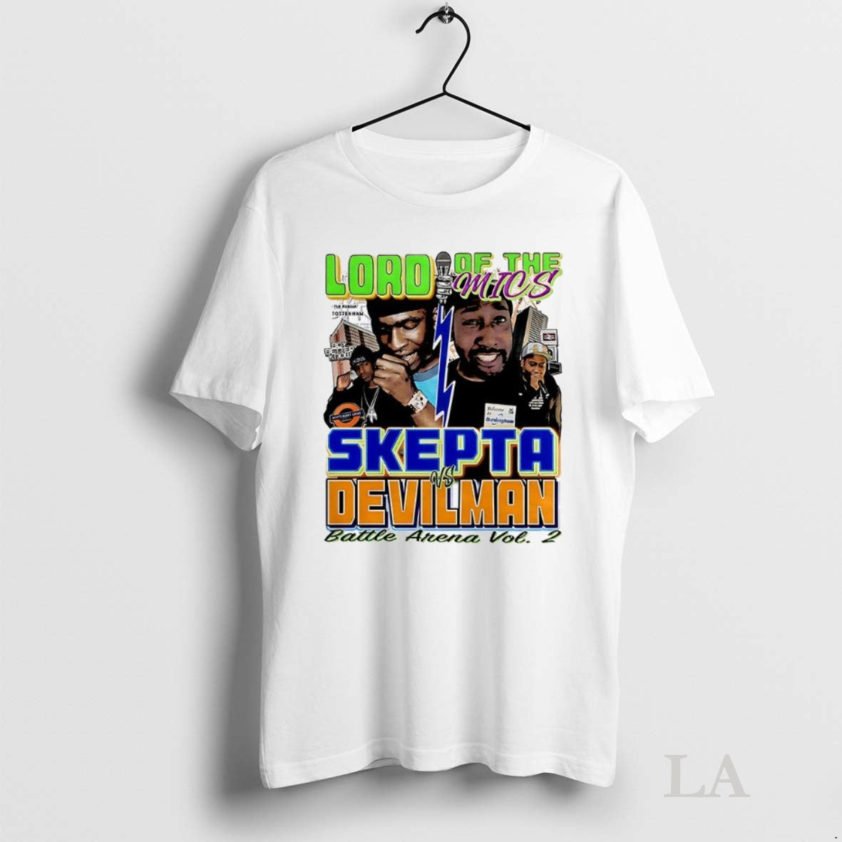 Original Skepta Vs Devilman Lord Of The Mics Battle - Adult & Kids T-Shirts, Sweatshirts & Hoodies apparel design preview 1