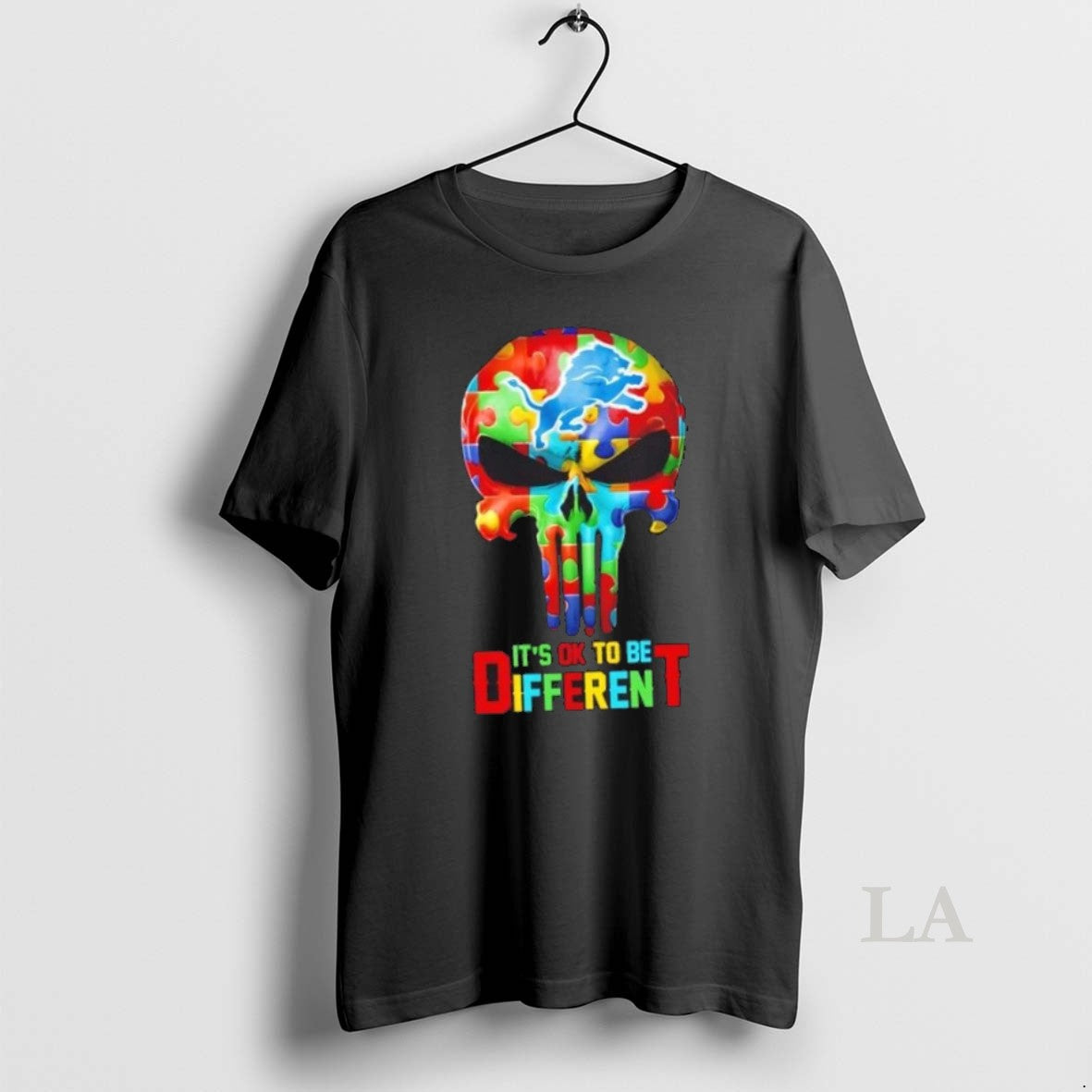 Original Skull Detroit Lions Its Ok To Be Different - Adult & Kids T-Shirts, Sweatshirts & Hoodies apparel design preview 1