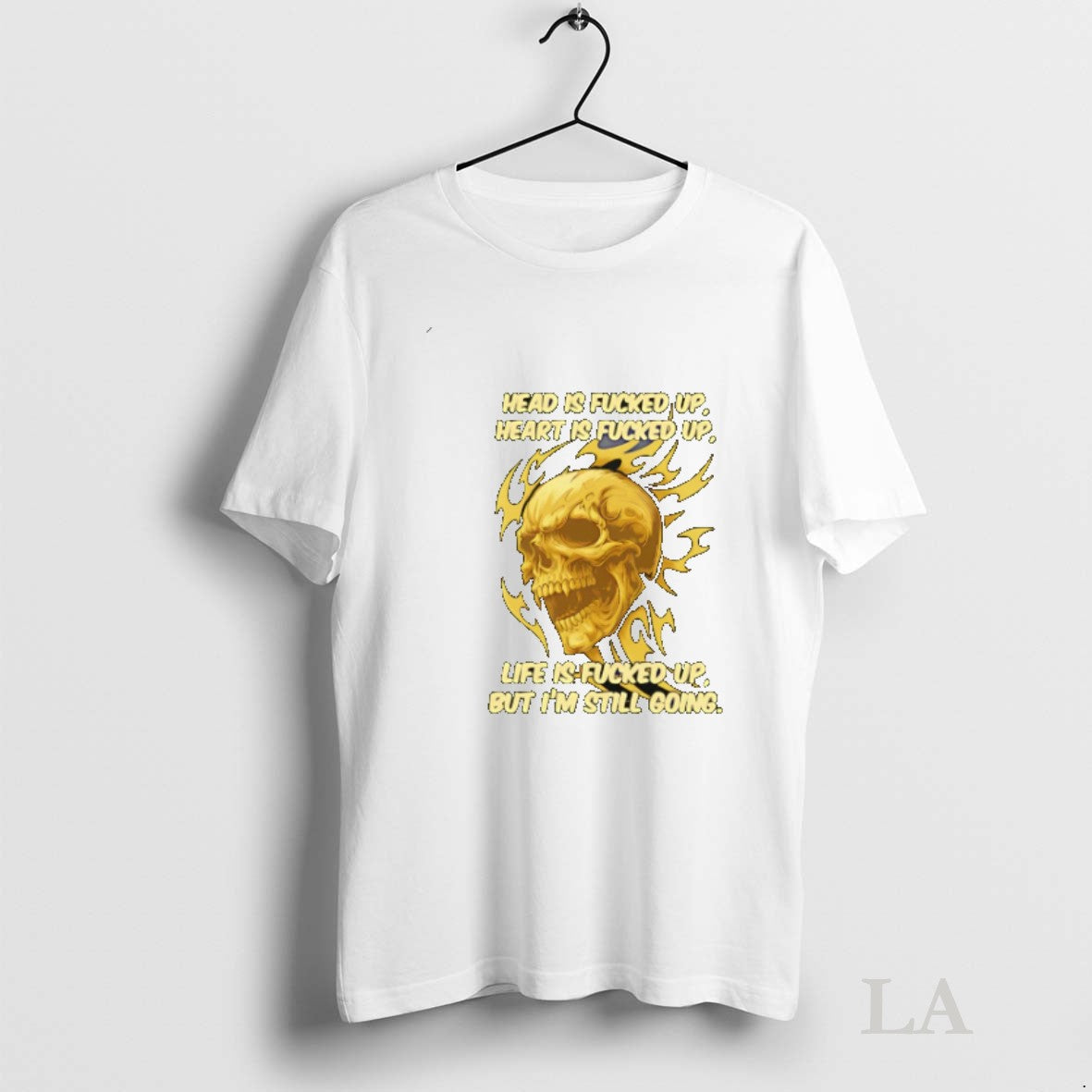 Original Skull Head Is Fucked Up Heart Life But - Adult & Kids T-Shirts, Sweatshirts & Hoodies apparel design preview 1