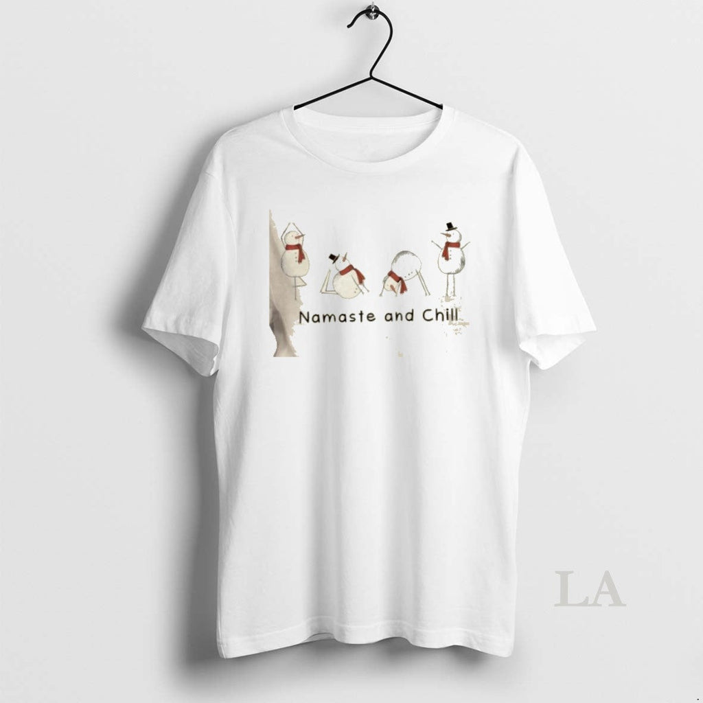 Original Snowman Namaste And Chill Christmas - Adult & Kids T-Shirts, Sweatshirts & Hoodies apparel design preview 1