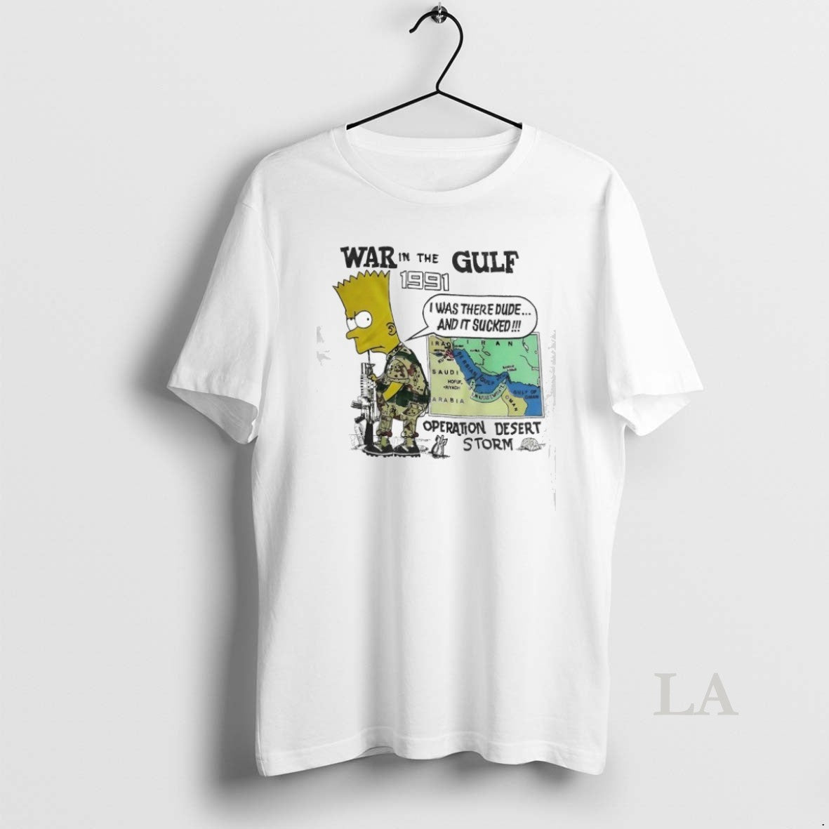 Original Soldier Bart War In The Gulf 1991 Operation - Adult & Kids T-Shirts, Sweatshirts & Hoodies apparel design preview 1