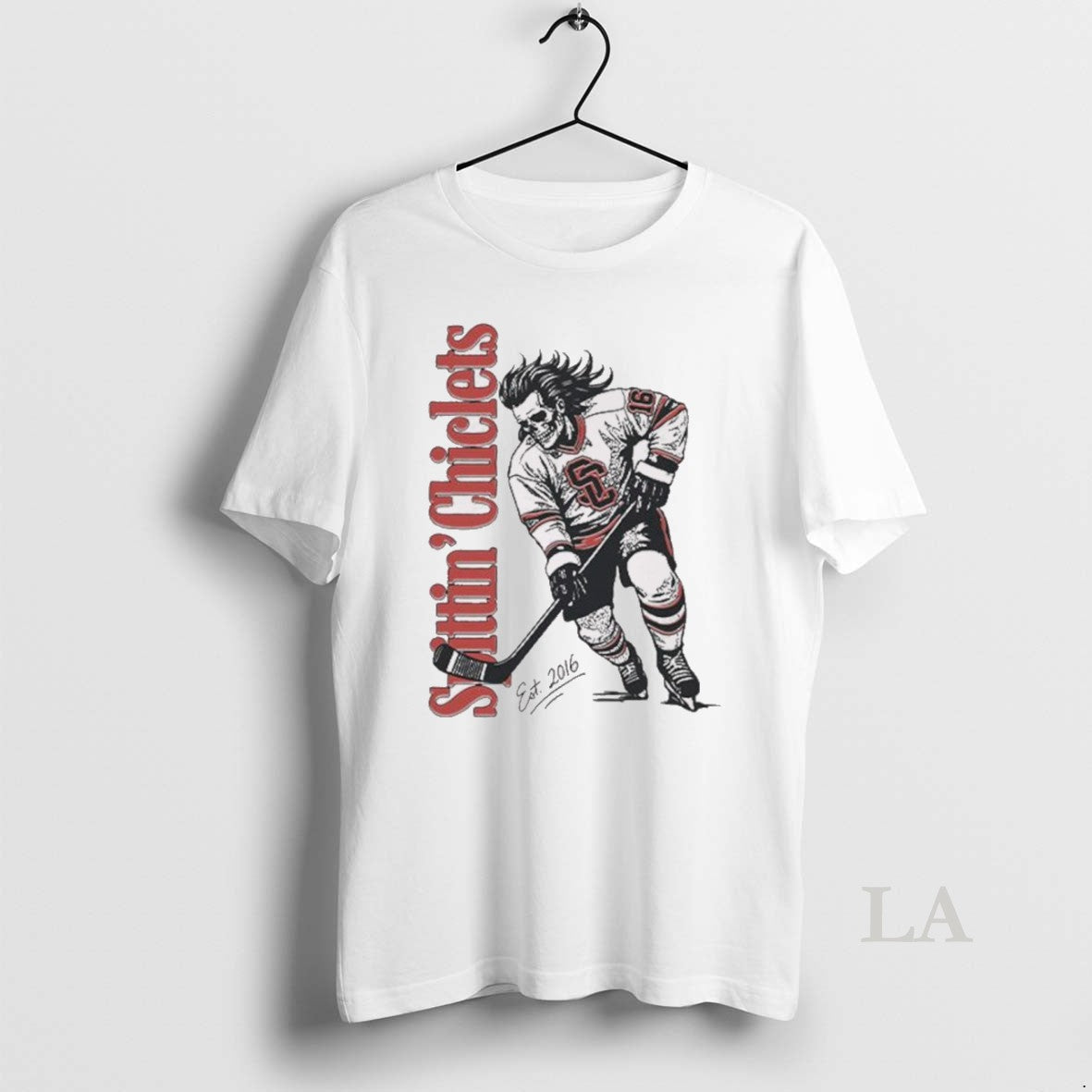 Original Spittin Chiclets Skullet Vertical Ice Hockey - Adult & Kids T-Shirts, Sweatshirts & Hoodies apparel design preview 1