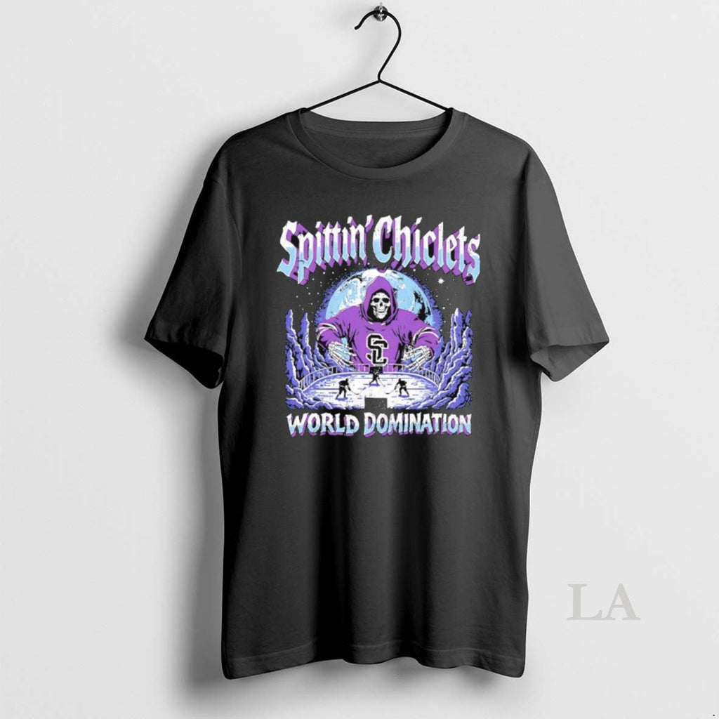 Original Spittin Chiclets World Domination Skeleton - Adult & Kids T-Shirts, Sweatshirts & Hoodies apparel design preview 1