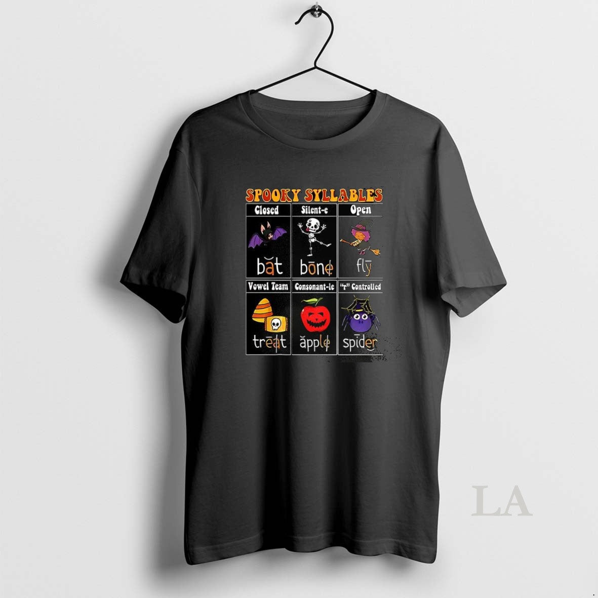 Original Spooky Syllables Teacher Closed Silent E - Adult & Kids T-Shirts, Sweatshirts & Hoodies apparel design preview 1