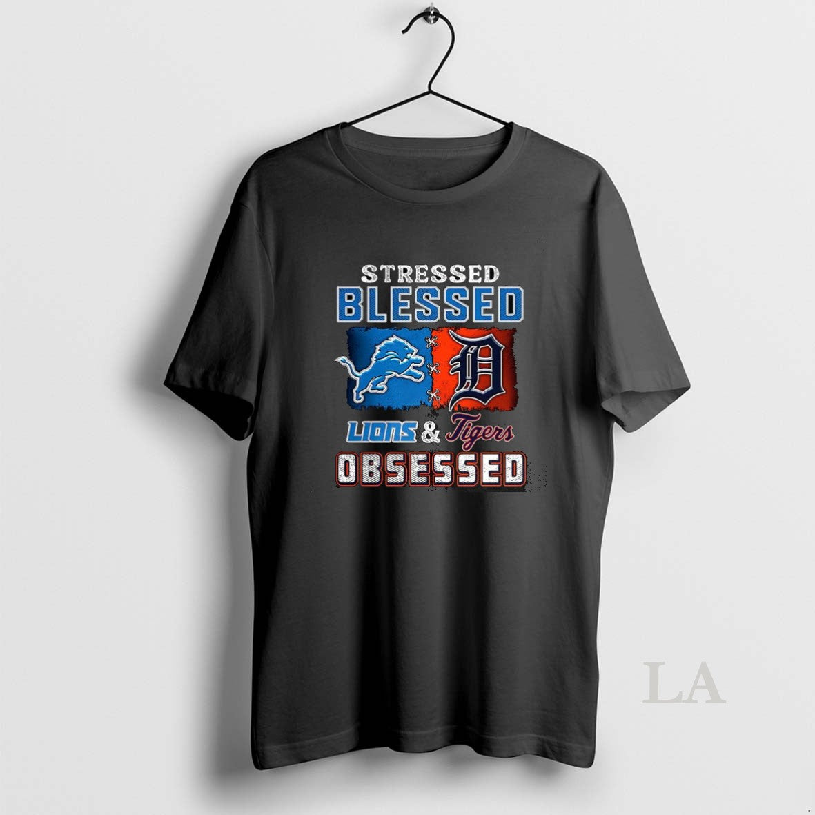 Original Stressed Blessed Detroit Lions And Tigers - Adult & Kids T-Shirts, Sweatshirts & Hoodies apparel design preview 1