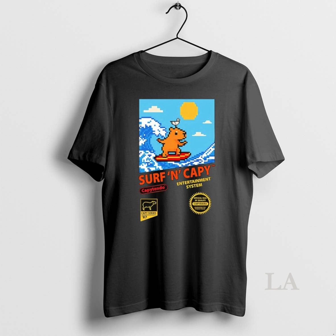 Original Surf N Capy Capytendo Pixel - Adult & Kids T-Shirts, Sweatshirts & Hoodies apparel design preview 1